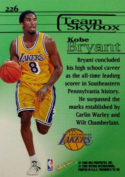 1997-98 SkyBox Premium #226 Kobe Bryant Back