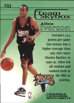 1997-98 SkyBox Premium #233 Allen Iverson Back