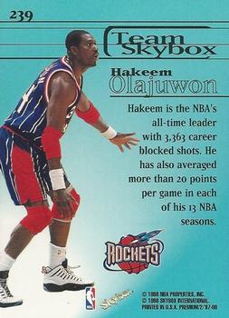1997-98 SkyBox Premium #239 Hakeem Olajuwon Back