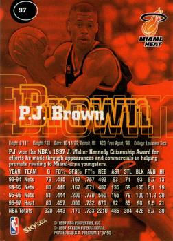 1997-98 SkyBox Premium #97 P.J. Brown Back