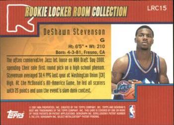 2000-01 Bowman's Best - Rookie Locker Room Collection #LRC15 DeShawn Stevenson Back