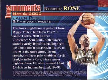 2000-01 Finest - Finest Moments #FM-JR Jalen Rose Back