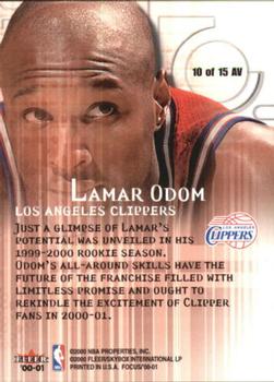 2000-01 Fleer Focus - Arena Vision #10 AV Lamar Odom Back