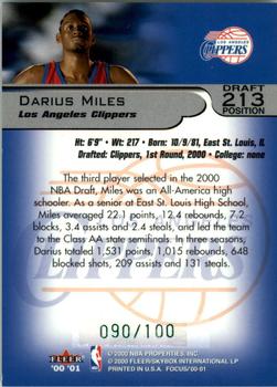2000-01 Fleer Focus - Draft Position #213 Darius Miles Back