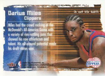 2000-01 Fleer Focus - Welcome to the NBA #3 WN Darius Miles Back