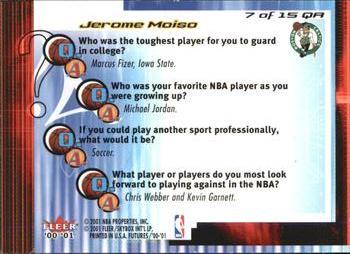 2000-01 Fleer Futures - Question Air #7 QA Jerome Moiso Back