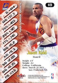2000-01 Fleer Game Time - Extra #18 Jason Kidd Back