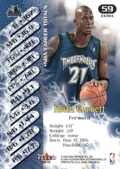 2000-01 Fleer Game Time - Extra #59 Kevin Garnett Back