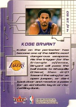 2000-01 Fleer Genuine - Smooth Operators #4 SO Kobe Bryant Back