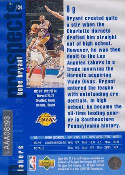 2000-01 SP Authentic - BuyBack #134 Kobe Bryant Back