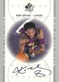 2000-01 SP Authentic - Sign of the Times Platinum #KB Kobe Bryant Front