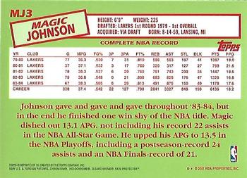 2000-01 Topps Chrome - Cards That Never Were #MJ3 Magic Johnson Back