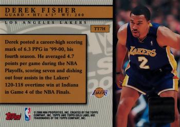 2000-01 Topps Gold Label - Game Jerseys #TT7H Derek Fisher Back