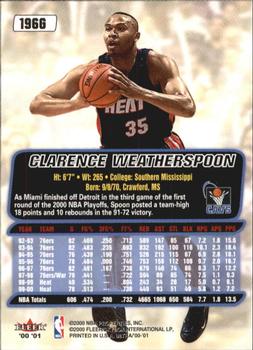 2000-01 Ultra - Gold Medallion #196G Clarence Weatherspoon Back