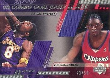 2000-01 Upper Deck - UD Combo Game Jerseys (Series Two) #KB/DM Kobe Bryant / Darius Miles Front