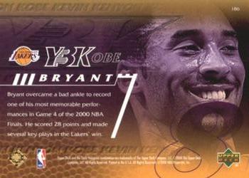 2000-01 Upper Deck - UD Exclusives Gold #186 Kobe Bryant Back