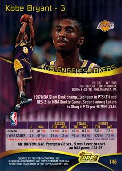 1997-98 Stadium Club #146 Kobe Bryant Back