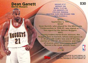 1997-98 Stadium Club #230 Dean Garrett Back