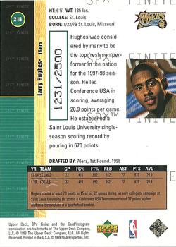 1998-99 Upper Deck - 1998-99 SPx Finite Rookie Update #218 Larry Hughes Back