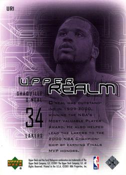 2000-01 Upper Deck Encore - Upper Realm #UR1 Shaquille O'Neal Back