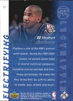 2000-01 Upper Deck MVP - Electrifying #E2 Stephon Marbury Back