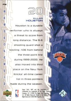 2000-01 Upper Deck MVP - MVPerformers #P9 Allan Houston Back