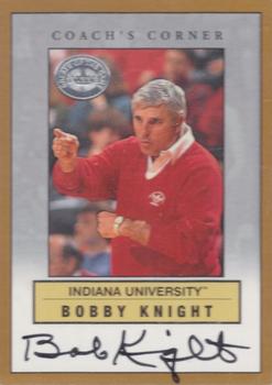 2001 Fleer Greats of the Game - Coach's Corner Autographs #NNO Bobby Knight Front