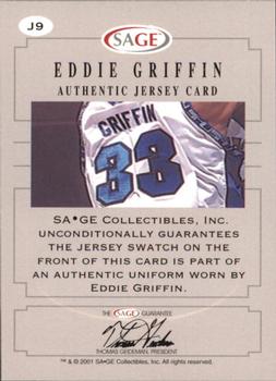 2001 SAGE - Authentic Jerseys Silver #J9 Eddie Griffin Back