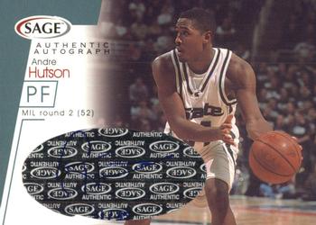 2001 SAGE - Autographs Platinum #A20 Andre Hutson Front