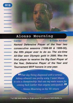 2001 SAGE HIT - Rarefied Bronze #R19 Alonzo Mourning Back
