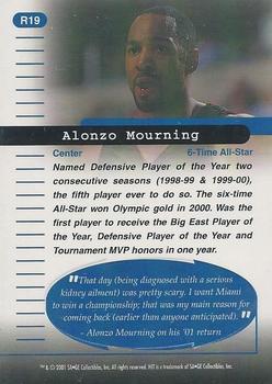 2001 SAGE HIT - Rarefied Gold #R19 Alonzo Mourning Back