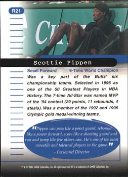 2001 SAGE HIT - Rarefied Gold #R21 Scottie Pippen Back