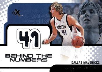 2001-02 E-X - Behind the Numbers Jerseys #NNO Dirk Nowitzki Front