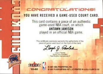 2001-02 Flair - Courting Greatness #NNO Antawn Jamison Back