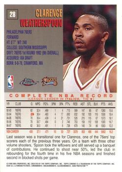 1997-98 Topps Chrome #28 Clarence Weatherspoon Back