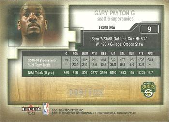 2001-02 Fleer Authentix - Front Row Parallel #9 Gary Payton Back