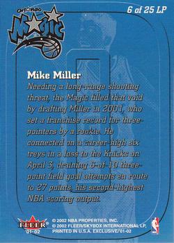 2001-02 Fleer Exclusive - Letter Perfect #6 LP Mike Miller Back
