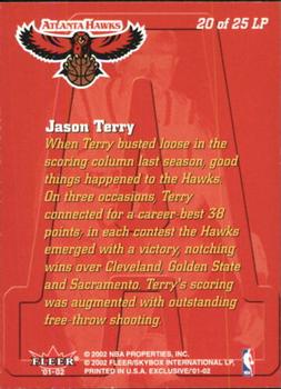 2001-02 Fleer Exclusive - Letter Perfect #20 LP Jason Terry Back