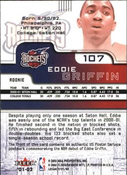 2001-02 Fleer Force - Rookie Postmarks #107 Eddie Griffin Back
