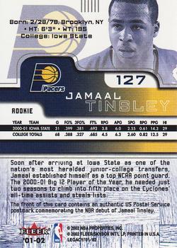 2001-02 Fleer Force - Rookie Postmarks #127 Jamaal Tinsley Back