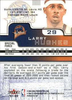 2001-02 Fleer Force - Special Force #29 Larry Hughes Back