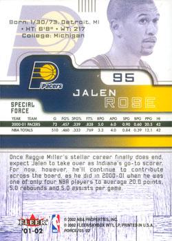 2001-02 Fleer Force - Special Force #95 Jalen Rose Back