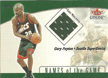 2001-02 Fleer Genuine - Names of the Game #NNO Gary Payton Front
