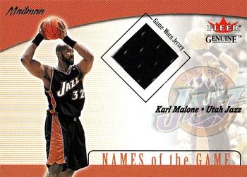 2001-02 Fleer Genuine - Names of the Game #NNO Karl Malone Front