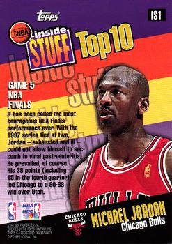 1997-98 Topps - NBA Inside Stuff Top 10 #IS1 Michael Jordan Back