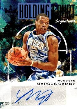 2020-21 Panini Court Kings - Holding Court Signatures Sapphire #HC-MCA Marcus Camby Front