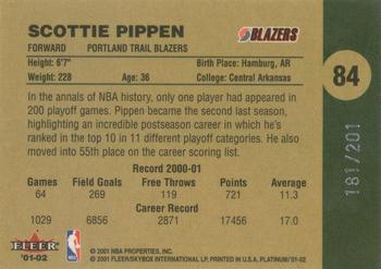 2001-02 Fleer Platinum - Anniversary Edition #84 Scottie Pippen Back