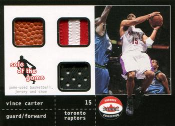 2001-02 Fleer Shoebox - Sole of the Game Triple #NNO Vince Carter Front