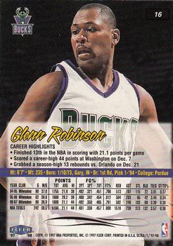 1997-98 Ultra #16 Glenn Robinson Back