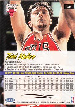 1997-98 Ultra #26 Toni Kukoc Back